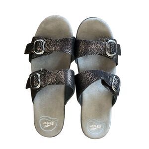 DANSKO Sophie Leather Sandals Black/Bronze Size 40 US Size 9.5-10